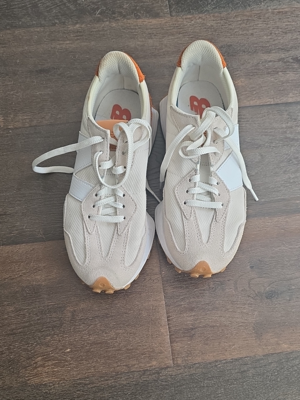 New Balance Women's Retro 327 Sneakers with Orange Accents
